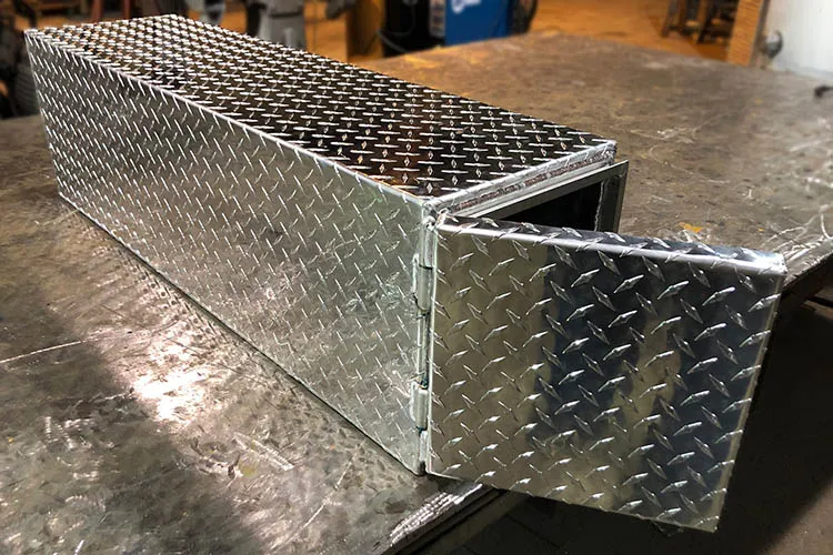 shovel box on fabrication table