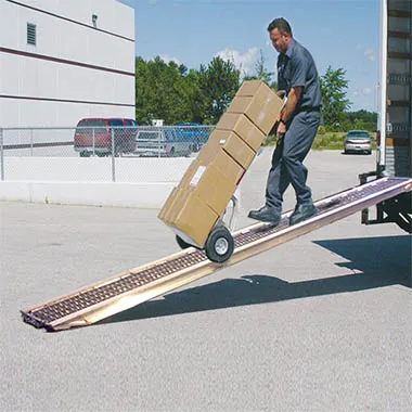 sliding dolly on aluminum delivery ramp - specialty bwi product