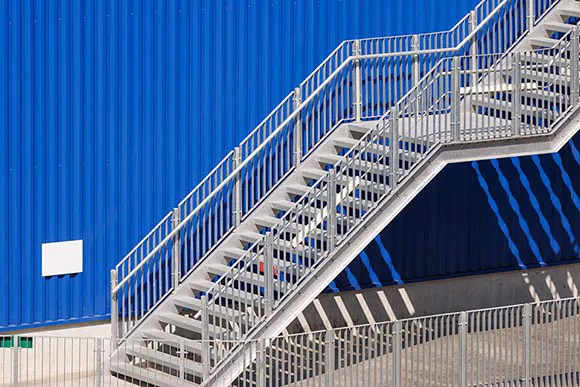 fire exit access stairs at large factory building