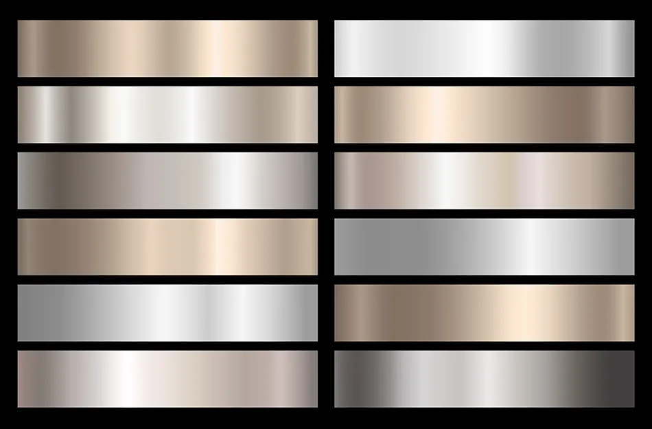 colors of different metal alloys