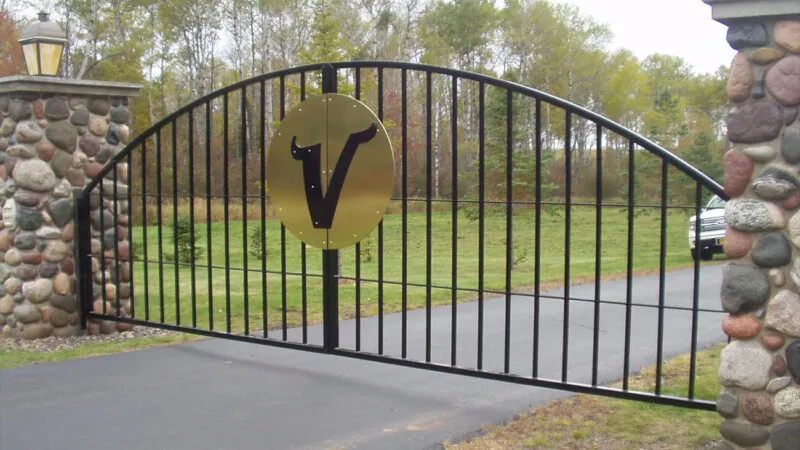 security gate with custom V cutout